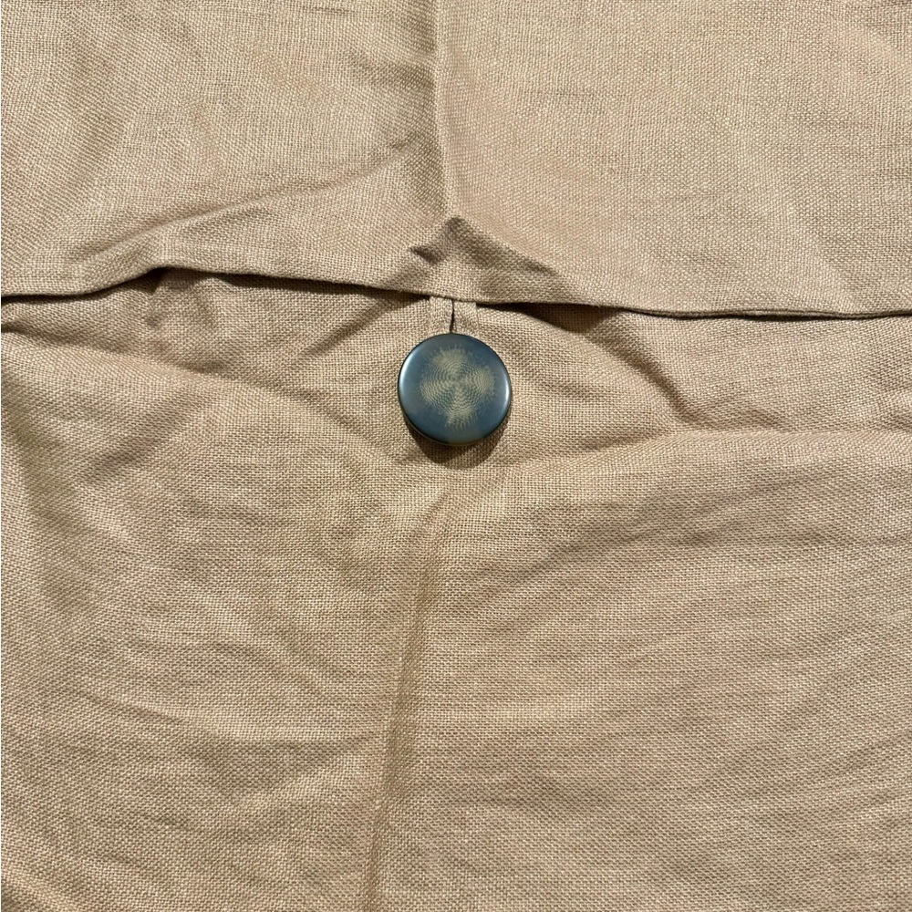Pottery Barn button pillow tan 18 x 18